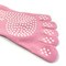 Wrapables Full Toe Yoga Pilates Socks with Grips, Set of 3, Pink/Purple/Blue